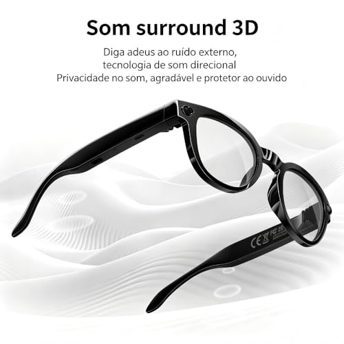 YARUIKE Óculos Inteligentes MT3 AI Tradução em Tempo Real, Câmera 8MP, Óculos com Câmera para Gravação, Anti-azul + Óculos de Sol, IP65, Bluetooth, Controle Tático, para Viagem e Trabalho (Preto)