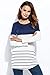 etuoji Women Tunic Tops O-Neck Shirt Long Sleeve Contrast Color Lace Patchwork