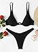 Verdusa Women's Sexy Triangle Bathing Two Pieces Swimsuit Bikini Set Black S