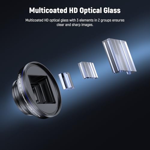 NEEWER 1.55x Blue Anamorphic Lens Compatible with iPhone Android Samsung, Phone Camera Accessories with 17mm Threaded Lens Clip & 58mm Filter Adapter Ring, Cinematic Wide Screen Effect, LS-43 Ultra