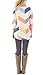 ZESICA Women's 3/4 Sleeve Multi Color Chevron Stripes Tunic Casual Blouse Tops