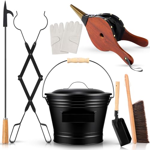 Patelai 7 Pcs Heavy Duty Fireplace Tool Set,