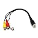 MonkeyJack USB to 3 RCA RGB Video AV A/V Cable for HDTV TV Television Splitter Cable Adapter