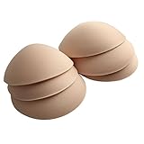 Topbine Round Bra Pad 3 pairs Beige Soft for Sports Bra Bikini Top Swimsuit
