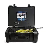 GooQee Sewer Camera Drain Pipe Inspection - Underwater Vent Video Endoscope Sony CCD Head Ã˜0.9 inch - 130ft Fiberglass Push Cable - 7 inch DVR with 8G SD Card - PIC001 (40m + Distance Counter)