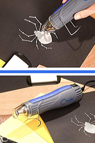 Chandler Tool Embossing Heat Gun - 300 Watt - Dual-Temperature Professional Heat Tool - for Embossing Shrink Wrapping Paint Drying Crafts Electronics DIY (Blue) (Renewed) - Thumbnail 5