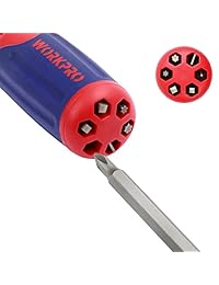 WORKPRO   Destornillador multipunta, 12 en 1, mecanismo de carga rápida, con mango