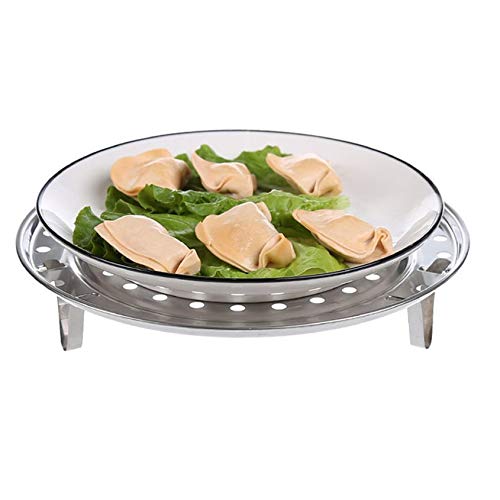 Florenceenid Kitchen Round Stainless Steel Steamer Rack Insert Stock Pot Steaming Tray - Thumbnail 3