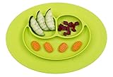ezpz Mini Mat - One-Piece Silicone placemat + Plate (Lime), One Size