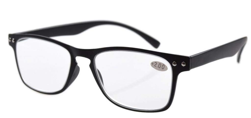 Eyekepper Ultrathin Memory Flex Frame 80's Reading Glasses (Black,+2.00)