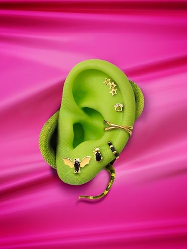 - Orecchino Singolo Cat Black. Argento Sterling 925 con Finitura in Oro 18Kt. Combinabile con Zircone Nero. Gioielli per Donna