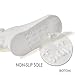 EPEIUS Infants and Toddlers Baby-Girls Non Slip Ruffle Frilly Ankle Socks Pointelle Grip Socks (Pack of 6) 6-18 Months,Natural White