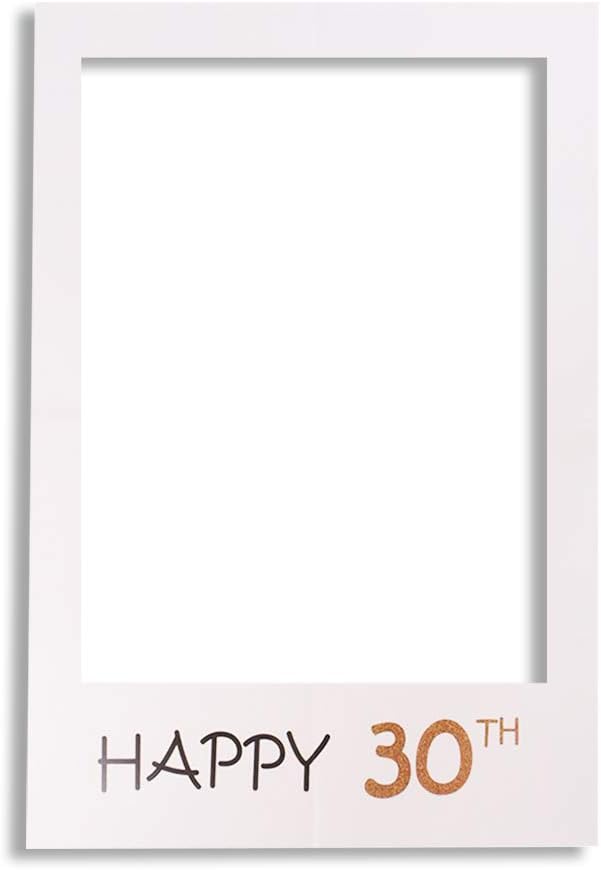 Rzctukltd Selfie Frame Party Supplies, Happy 30th DIY Photo Booth Props for Birthday Party Decorations [30th]