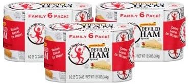 Underwood Premium Quality Deviled Ham Spread, 2.25 oz, 6 Ct (Pack of 3)