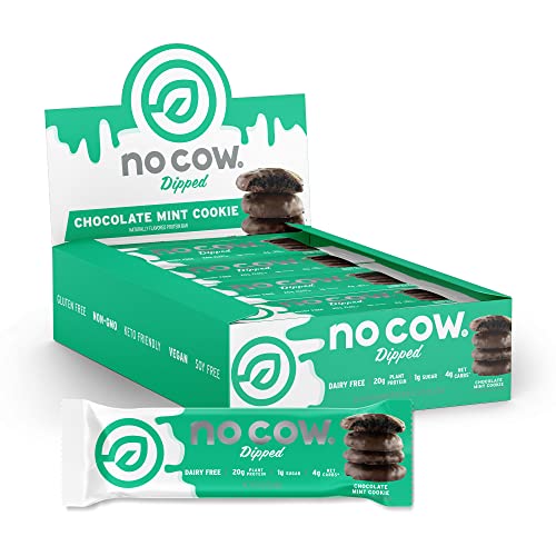 No Cow Chocolate Dipped Protein Bars, 20g Plant Based Vegan Protein