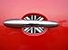 Fits Mini Cooper Black and White British Flag Auto Accessory Door Handle Trim Molding Scratch Cover Guards 2 Door Pack