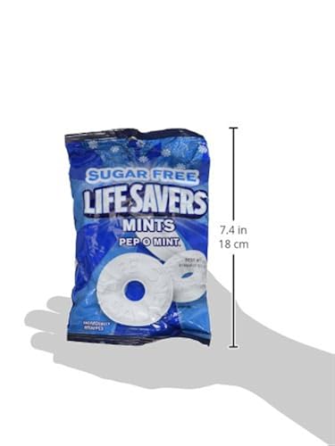 Life Savers Sugar Free Pep O Mint Candy - 2.75oz Bag Of Refreshing Hard Mints
