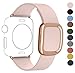 JSGJMY Smart Watch Band 38mm Leather Bracelet Replacement Strap for Smart Watch Sport & Edition (Soft Pink+Rose Gold Buckle, 38MM S)