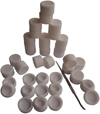 HONEYYE Non-stick 3ml White Silicone Container Oil Wax Concentrate Jars 500pcs+ 1 Siliver Tool