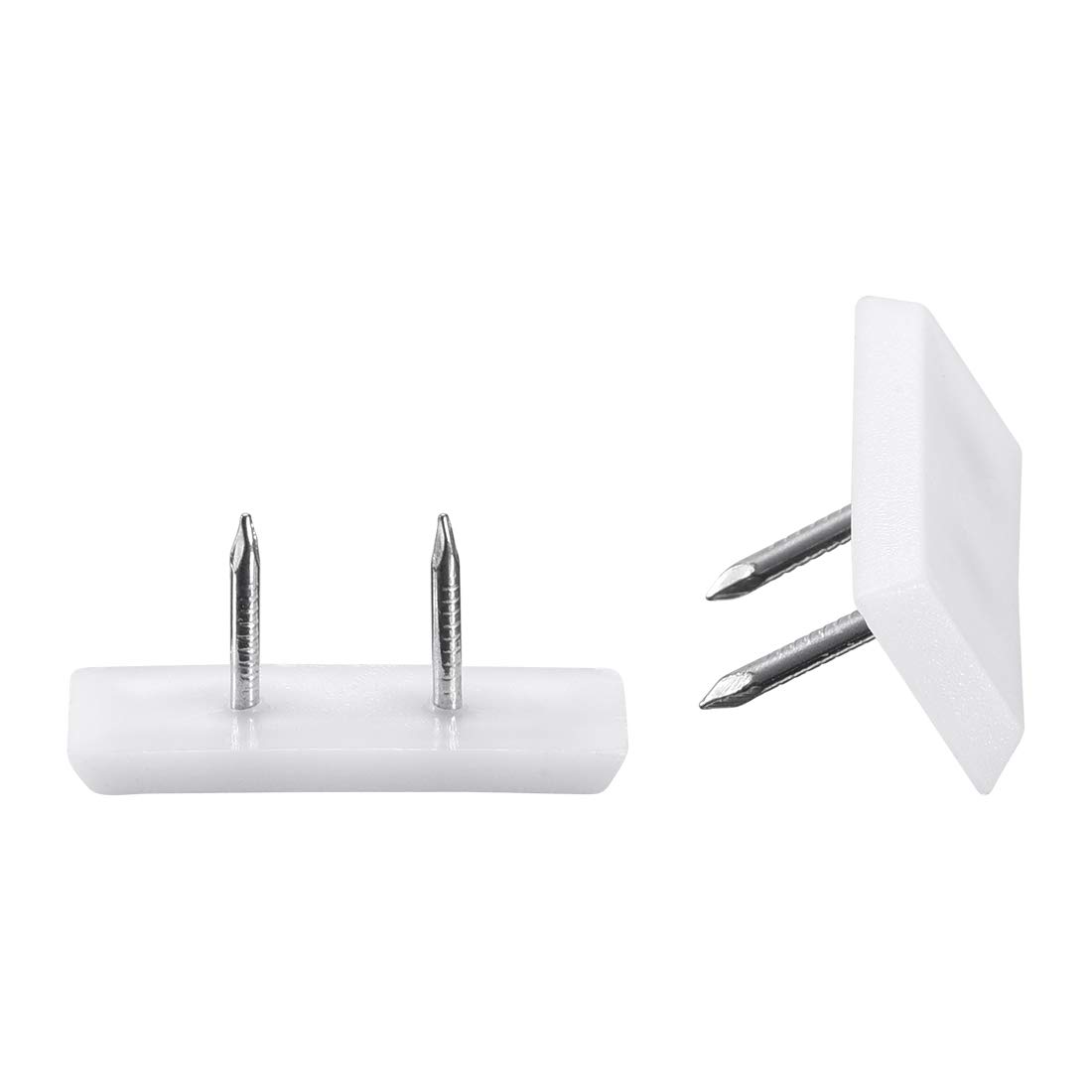 sourcing map Furniture Feet Nail Plastic Glide Nails Square Chair Table Leg Protector Pads 31mm x 12mm White 40pcs