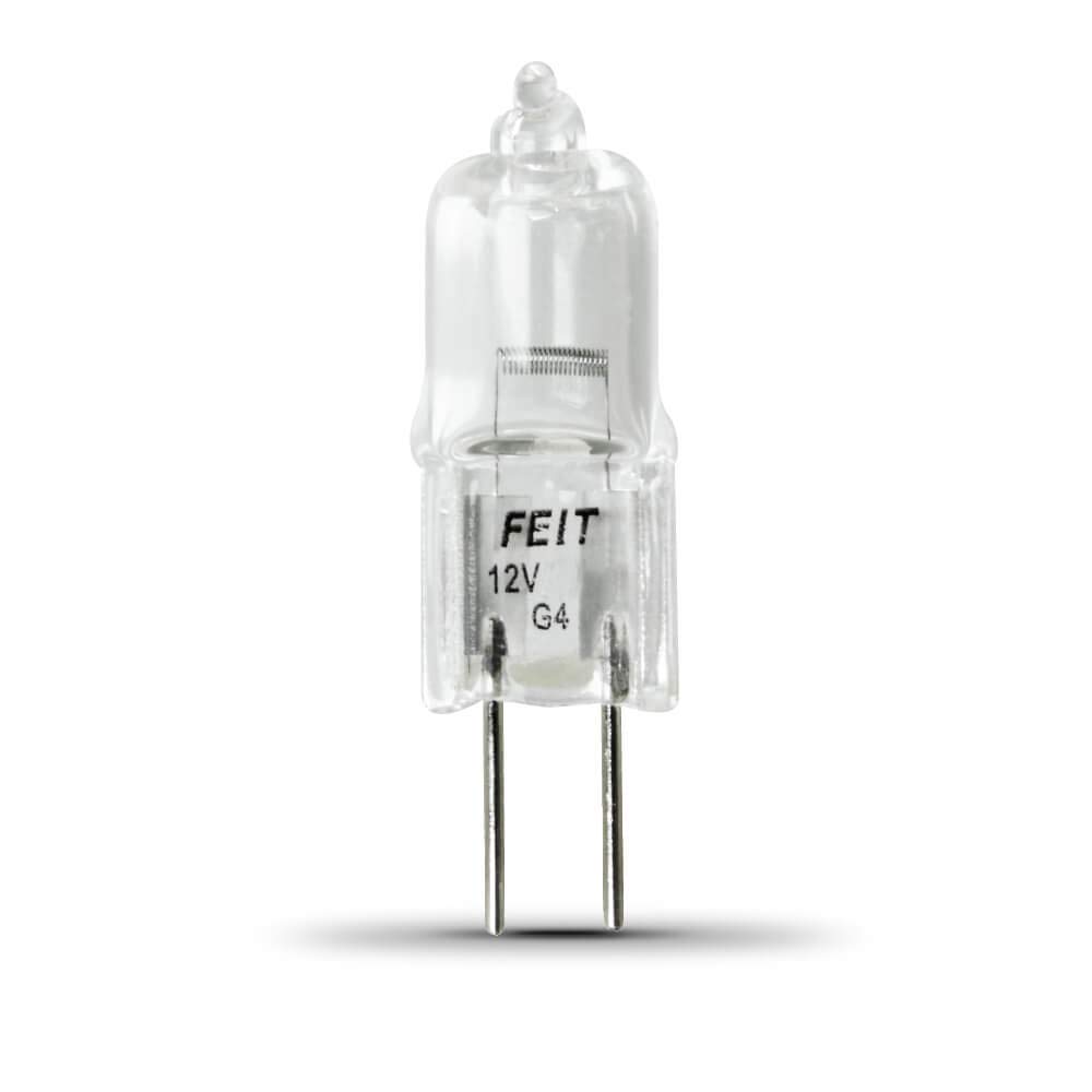 Photo 1 of Feit Electric BPQ20T3/RP 20-Watt T3 Halogen Bulb with G4 Bi-Pin Base, Clear, 2800K Warm White, 1.3" H x 0.3" D