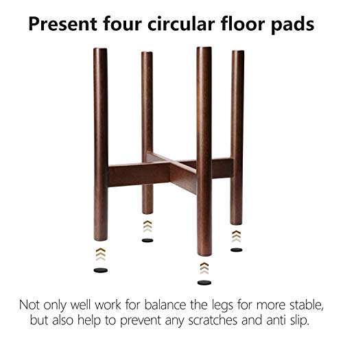 image for Mkono Plant Stand Mid Century Wood Flower Pot Holder Display (Plant an