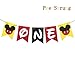 HEETON Boy Mouse First Birthday Mouse Banner Handmade 1st Birthday Party Decorations High Chair Banner,Boy Mouse Theme Baby Boy Photo Booth Props
