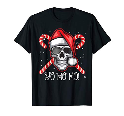 Santa Pirate T-shirt Christmas Skull Santa