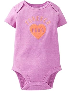 Baby Girls' Graphic Slogan Bodysuit (Baby) Forever Dads