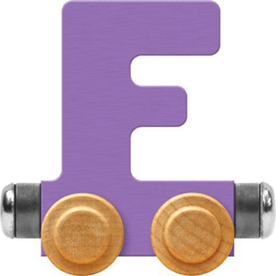Maple Landmark NameTrain Pastel Letter Car F - Made in USA (Lavender)
