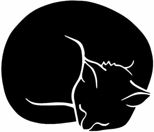 Amazon 15x12 9cmカーステッカーかわいい眠っている猫子猫ペット動物ビニールデカール 黒 ドリフトレーシングカーウィンドウに面白い ウィンドウウォールステッカー バンパーステッカー デカール マグネット ウィンドウ 眉 ライト テール ステッカー