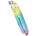SUNYIK Rainbow Angel Aura Quartz Pendant,Raw Point Rock Crystal Necklace,Titanium Healing Jewelry