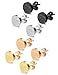 Jstyle 4 Pairs Stainless Steel Stud Earrings for Men Women Ear Piercing 6-8mm
