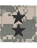 Army Combat Uniform ACU Officer Rank (With Hook Fastener, O-8 Major General Point to Center)