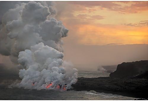 Lava Ocean Entry Hawaii (2016 September 24 6:11pm)