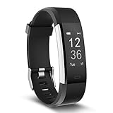 moreFit Fitness Tracker, Slim HR Plus Heart Rate Smart Bracelet Pedometer Wearable Waterproof Activity Tracker Watch, Silver/Black