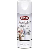 Krylon Workable Fixative Spray, Clear, Gloss, Solvent, 11 oz K01306-1 Each