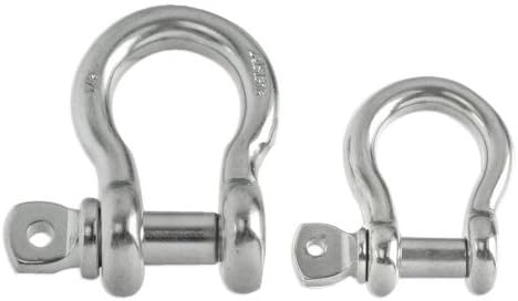 SF Industrial Stainless Steel Screw Pin Anchor Shackle - Choose 3/16", 1/4" or 3/8" - Grade 316 SS