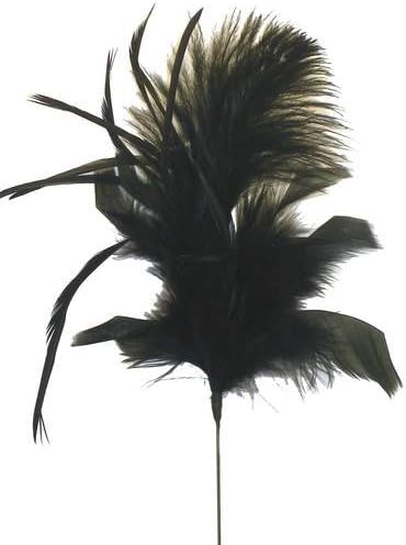 Inspired By Nature Group of 6 Whispy Deep Black Ostrich Feather Stems for Weddings and Florals