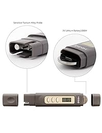 HiKiNS   Medidor digital TDS de calidad del agua potable y medidor de temperatura portátil inteligente de 0 a 9990 ppm para acuarios, etc.