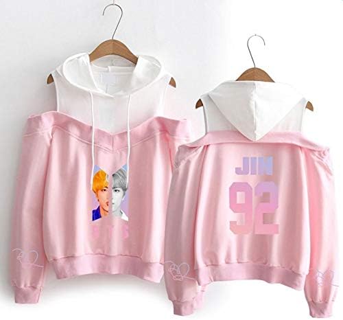 Jungkook pink off hoodie Clearance