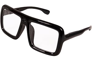 GIRAFFE MANUFACTURING Fake Nerd Glasses - Halloween Costume Accessories I Cosplay Costume Glasses Perfect Nerd outfit, Fake Black Glasses Velma Costume, Austin Costume I Non-Prescription prop old man Fake Reading Glasses