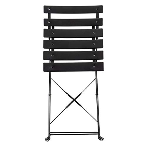 Harbour Housewares 2-Sitzer-Set aus rundem Bistro-Gartentisch und Stühlen in Schwarz – 2 Stühle und 1 Tisch, 3-teilige Klapptischstühle, Gartenmöbel für den Außenbereich, Terrasse und Balkon – Bild 5