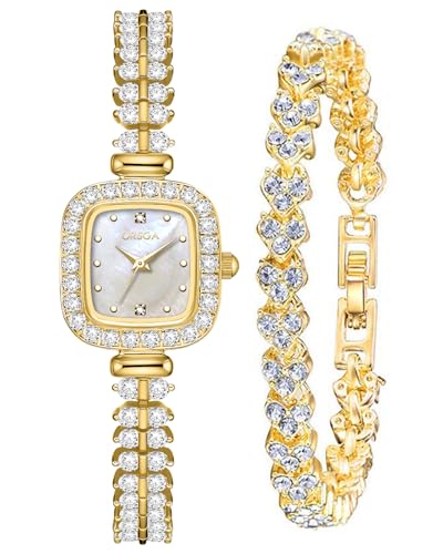 CIVO Women's Watch Small Analogue: Waterproof Rectangular Dial Wristwatches with Stainless Steel Silver Gold Strap – Elegant Gift for Women Anniversary Birthday Gift