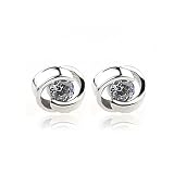 Sannysis 1Pair Beautiful Silvering Crystal Shiny Ear Stud Earrings