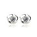 Sannysis 1Pair Beautiful Silvering Crystal Shiny Ear Stud Earrings