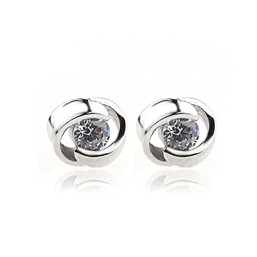 Sannysis 1Pair Beautiful Silvering Crystal Shiny Ear Stud Earrings