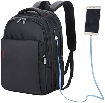All-New Anti-theft Travel Backpack Business Laptop Backpacks Book School Bag with USB Charging Port for Student Work Men Women Fit 15 15.6 Inch Macbook Pro Notebook Ultrabook - BLACK (14 Inch Laptop)