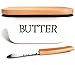 Country Style Butter Dish with Beechwood Lid + Butter Knife - Unbreakable - Holds up to 1 Pound of Butter