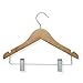Honey-Can-Do HNG-01225 Kid's Wooden Shirt and Pants Hanger with Clips, 5-Pack, Maple